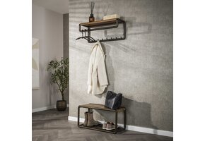 Hoyz Collection - Kapstok Luno Roede En Hoedenplank 8 Haken - Drift Brown