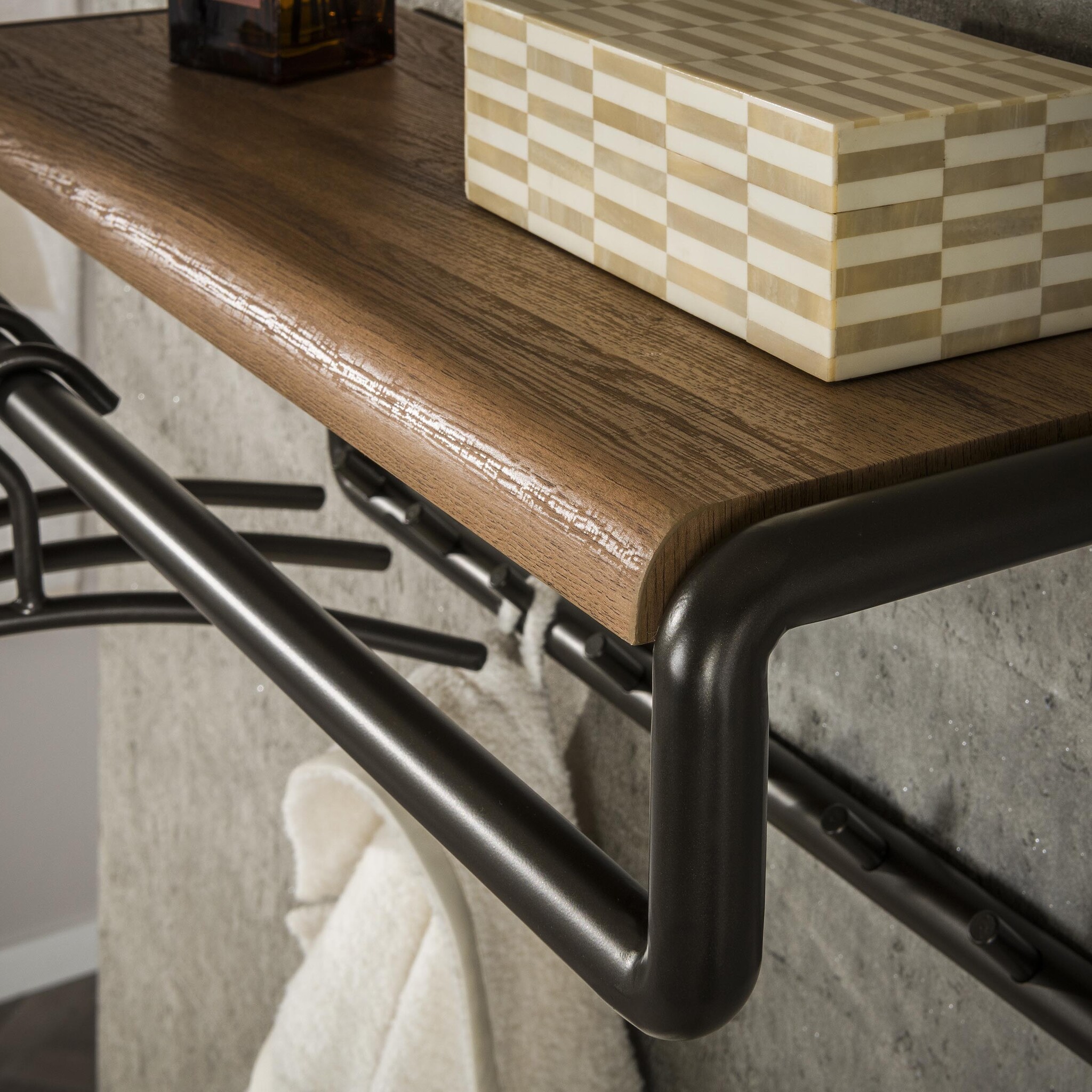 Hoyz Collection - Kapstok Luno Roede En Hoedenplank 8 Haken - Drift Brown