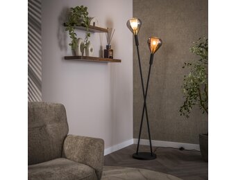 Hoyz Collection - Vloerlamp Wings 2-lichts - Zwart