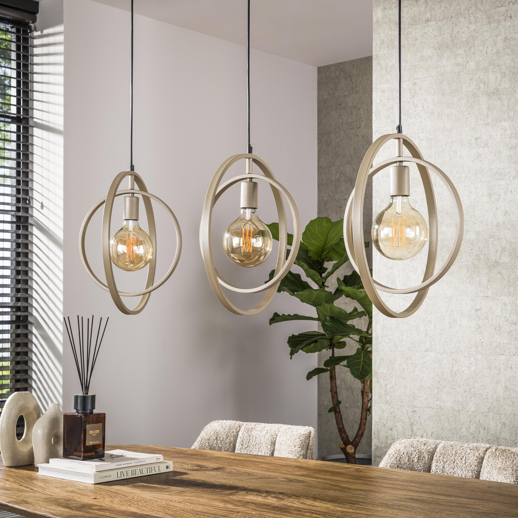 Hoyz Collection - Hanglamp Turn Around 3-lichts - Beige