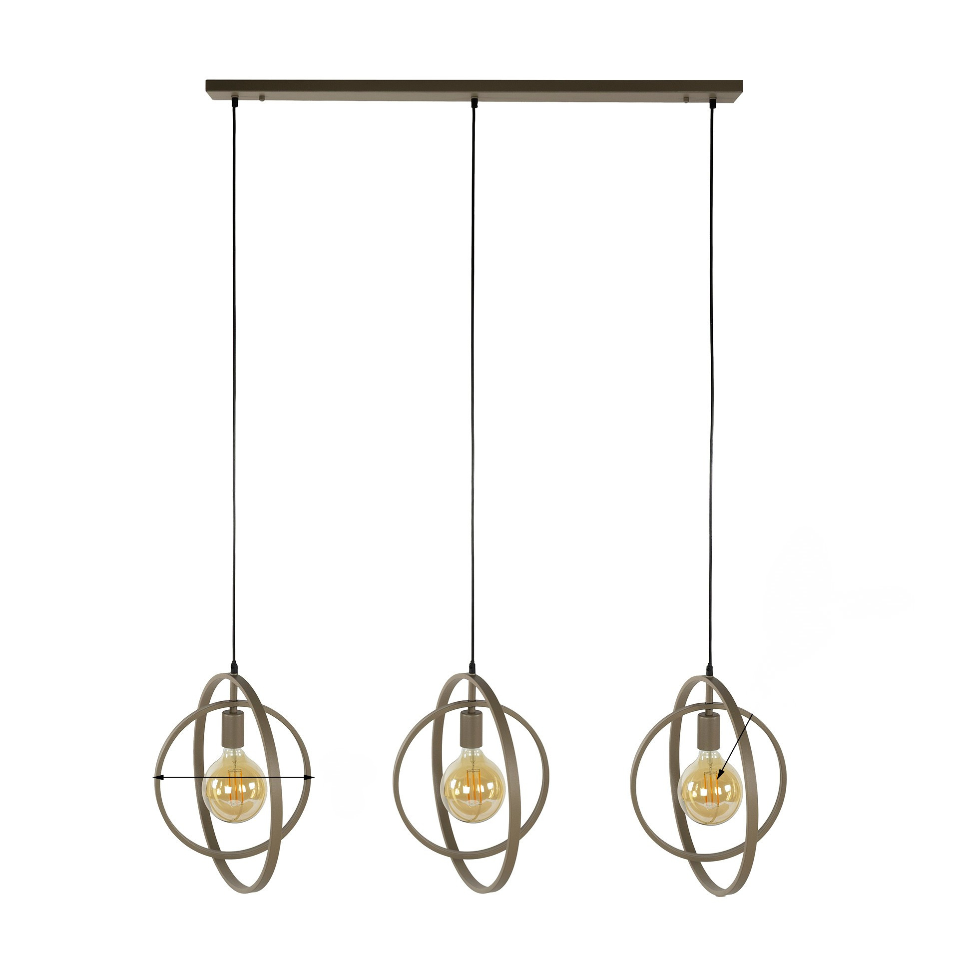 Hoyz Collection - Hanglamp Turn Around 3-lichts - Beige
