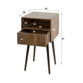 Hoyz Collection - Nachtkastje Carve 1 Lade - Massief Acacia Bruin