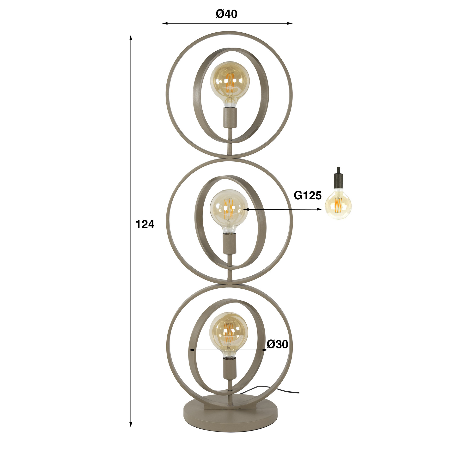 Hoyz Collection - Vloerlamp Turn Around 3-lichts - Beige
