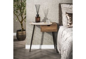 Hoyz Collection - Nachtkastje Travino 1 Lade Links - Keramiek Travertin