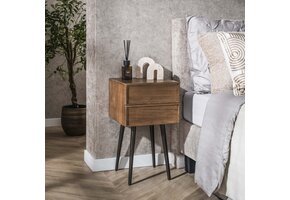 Hoyz Collection - Nachtkastje Frame 2 Lades - Massief Acacia Bruin