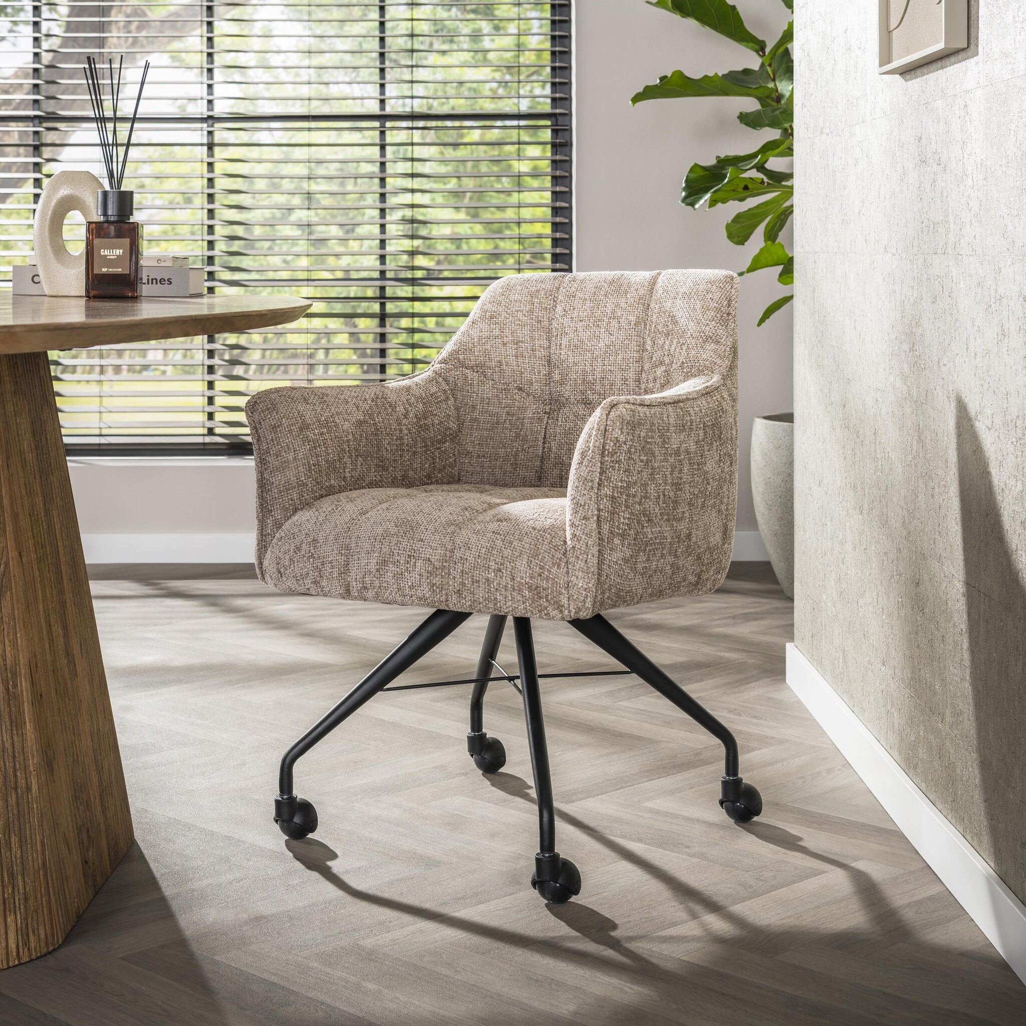 Hoyz Collection - Armstoel Raster Wieltjes Verpakt Per 2 - Hoven Zand