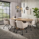 Hoyz Collection - Armstoel Raster Wieltjes Verpakt Per 2 - Hoven Zand