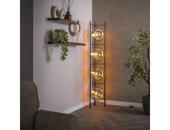 Hoyz Collection - Vloerlamp Soll 4-lichts - Amber Glas
