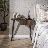 Hoyz Collection - Nachtkastje Carve 1 Lade Links - Massief Acacia Bruin