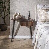 Hoyz Collection - Nachtkastje Carve 1 Lade Links - Massief Acacia Bruin