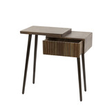 Hoyz Collection - Nachtkastje Carve 1 Lade Links - Massief Acacia Bruin