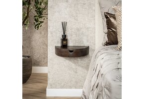 Hoyz Collection - Nachtkastje Cove Zwevend 1 Lade Verpakt Per 2 - Massief Acacia Glaze Brown
