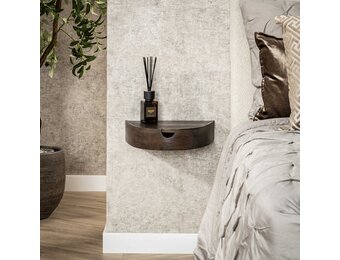 Hoyz Collection - Nachtkastje Cove Zwevend 1 Lade Verpakt Per 2 - Massief Acacia Glaze Brown
