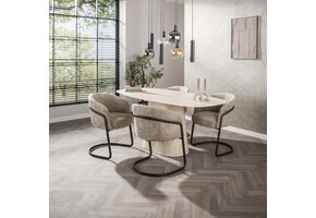 Hoyz Collection - Eettafel Centro Deens Ovaal 180cm - Keramiek Travertin
