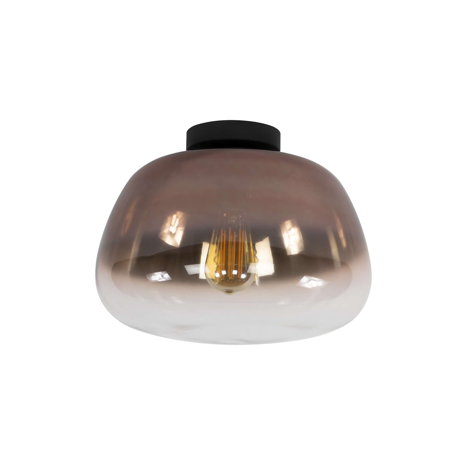 Hoyz Collection - Plafondlamp Pulse Shaded 1-lichts - Koper Glas