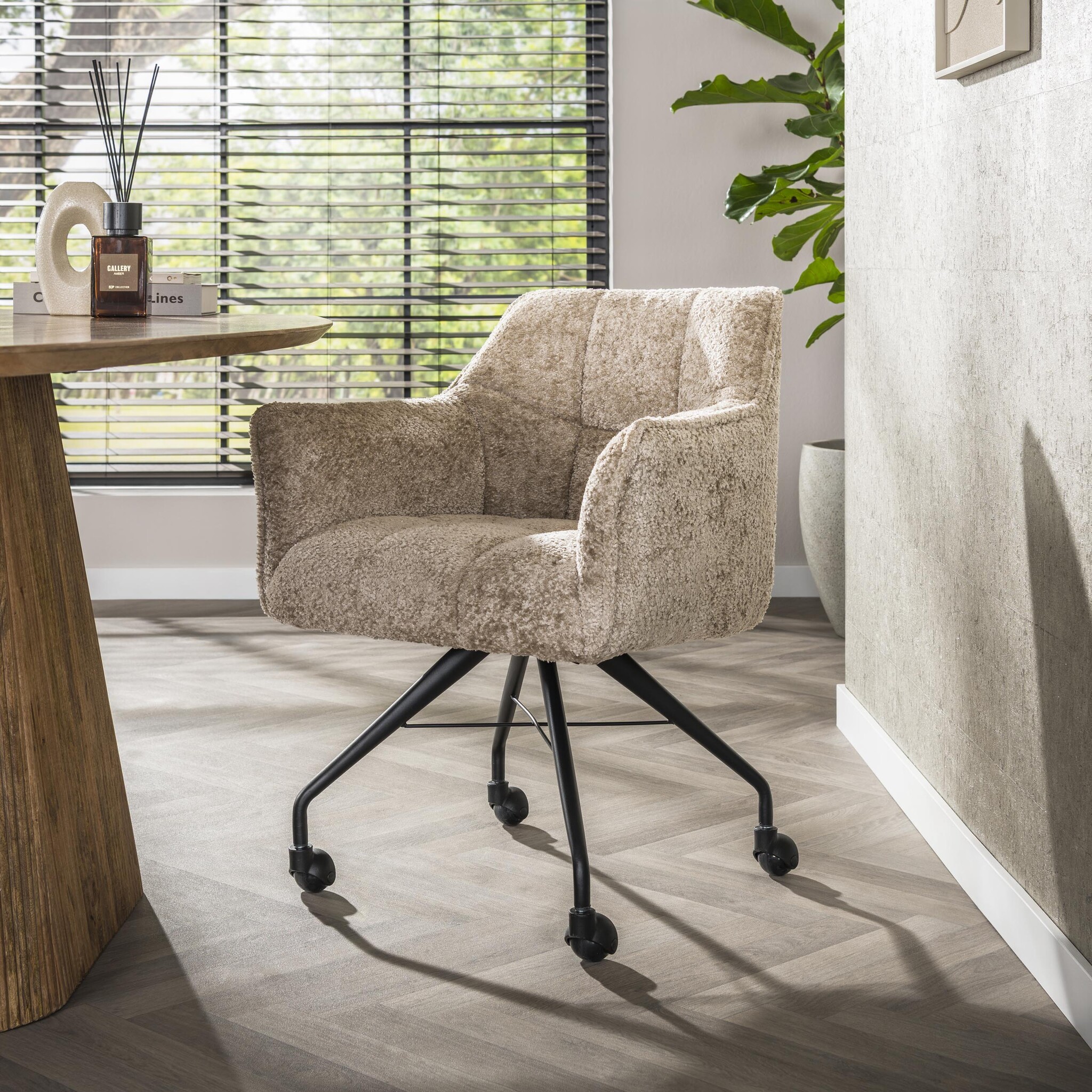 Hoyz Collection - Armstoel Raster Wieltjes Verpakt Per 2 - Alura Zand