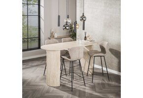 Hoyz Collection - Bartafel Romano Arch Plat Ovaal 180cm - Keramiek Travertin