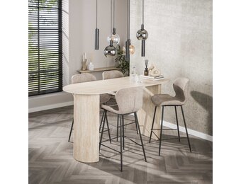 Hoyz Collection - Bartafel Romano Arch Plat Ovaal 180cm - Keramiek Travertin