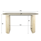 Hoyz Collection - Bartafel Romano Arch Plat Ovaal 180cm - Keramiek Travertin