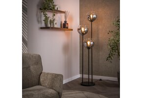 Hoyz Collection - Vloerlamp Bubble Shaded 3-lichts - Artic Zwart