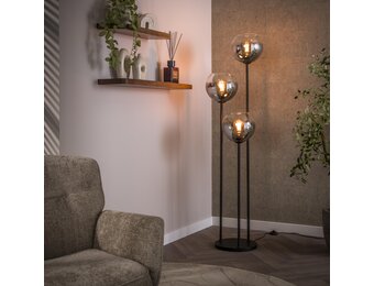 Hoyz Collection - Vloerlamp Bubble Shaded 3-lichts - Artic Zwart
