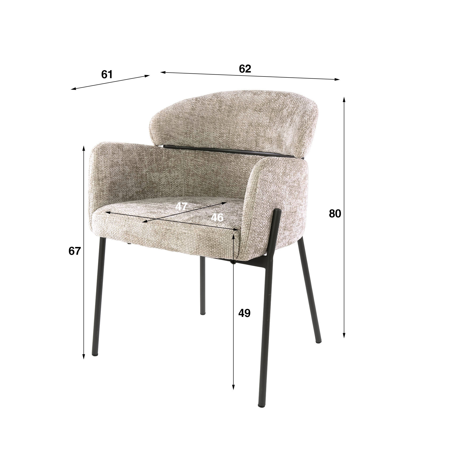 Hoyz Collection - Armstoel Curva Verpakt Per 2 - Hoven Zand