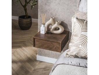 Hoyz Collection - Nachtkastje Frame Zwevend 1 Lade Verpakt Per 2 - Massief Acacia Bruin