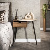 Hoyz Collection - Nachtkastje Travino 1 Lade Rechts - Keramiek Travertin