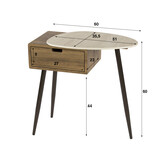 Hoyz Collection - Nachtkastje Travino 1 Lade Rechts - Keramiek Travertin