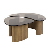 Hoyz Collection - Salontafel Tinto Organisch Set Van 2 - Brons Glas