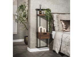 Hoyz Collection - Nachtkastje Air Solid XS 1 Lade - Massief Acacia Bruin