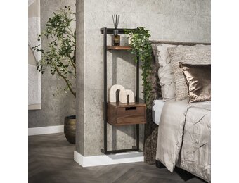 Hoyz Collection - Nachtkastje Air Solid XS 1 Lade - Massief Acacia Bruin