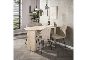 Hoyz Collection - Eettafel Romano Arch 1-side 140cm - Keramiek Travertin