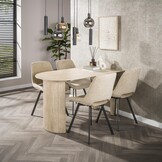 Hoyz Collection - Eettafel Romano Arch 1-side 140cm - Keramiek Travertin