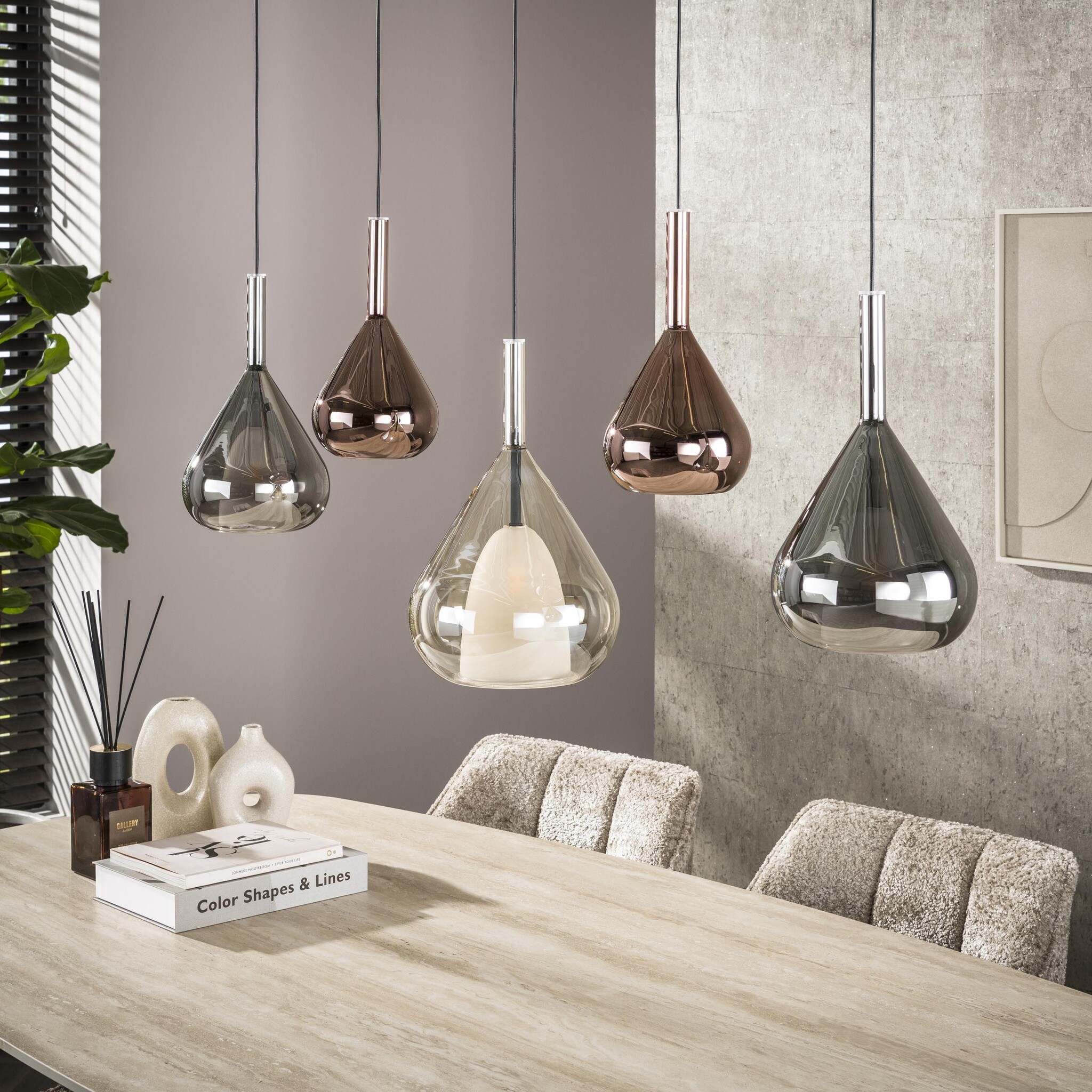 Hoyz Collection - Hanglamp Wings 5-lichts - Zwart