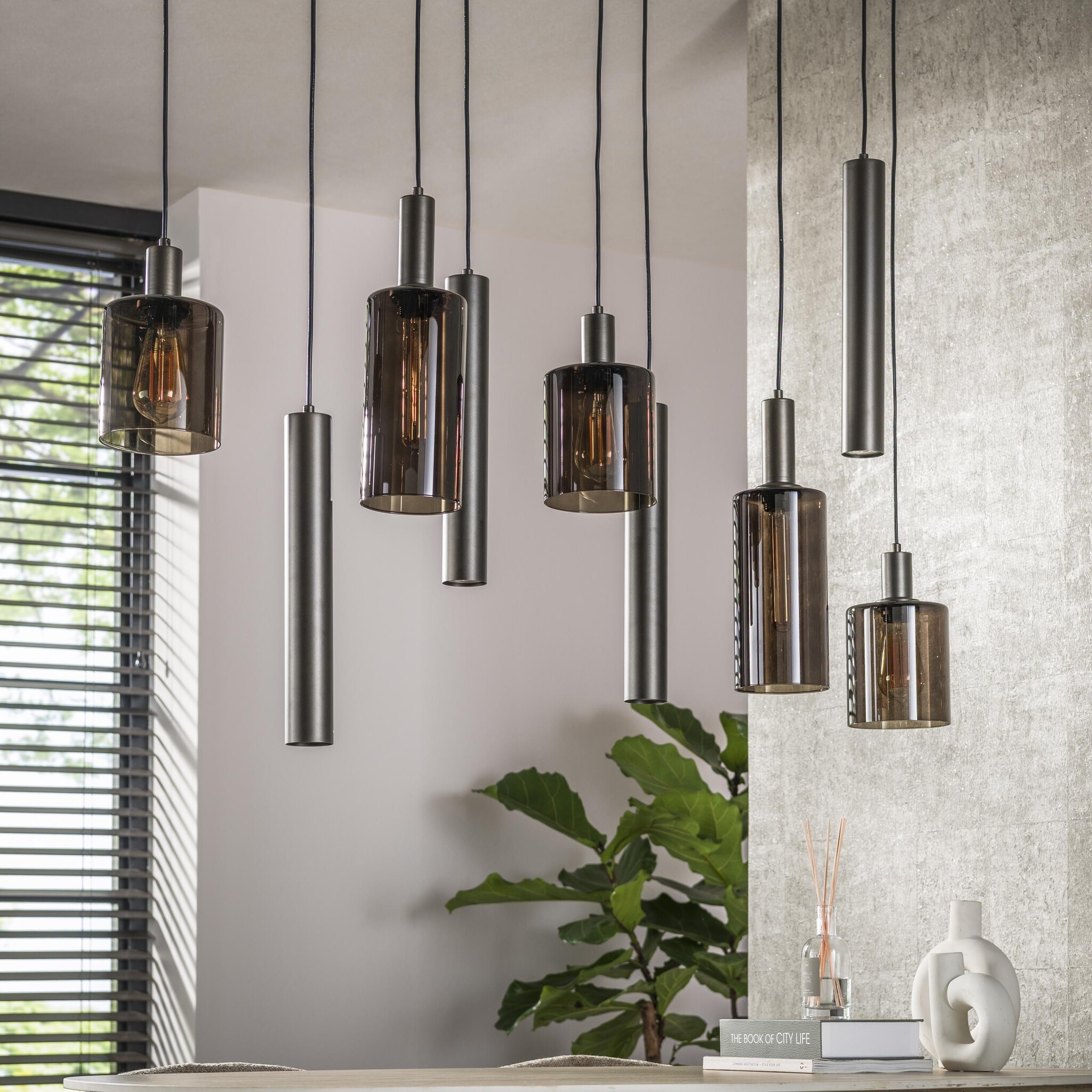 Hoyz Collection - Hanglamp Sepiora 5+4-lichts - Sienna Bruin