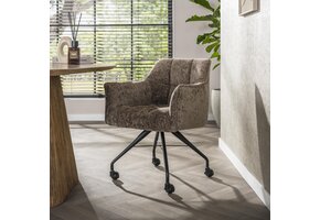 Hoyz Collection - Armstoel Raster Wieltjes Verpakt Per 2 - Hoven Taupe