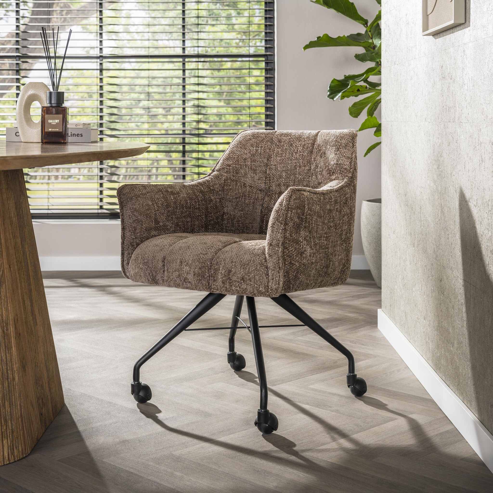 Hoyz Collection - Armstoel Raster Wieltjes Verpakt Per 2 - Hoven Champagne