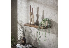 Hoyz Collection - Wandplank Carve 60cm - Massief Acacia Bruin
