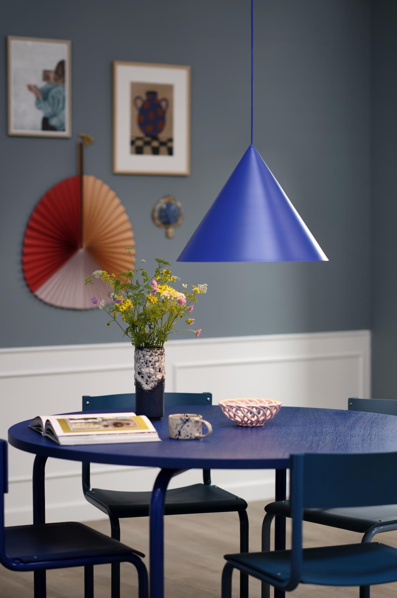 Frandsen - Hanglamp Benjamin - Blauw - 46x46x35cm