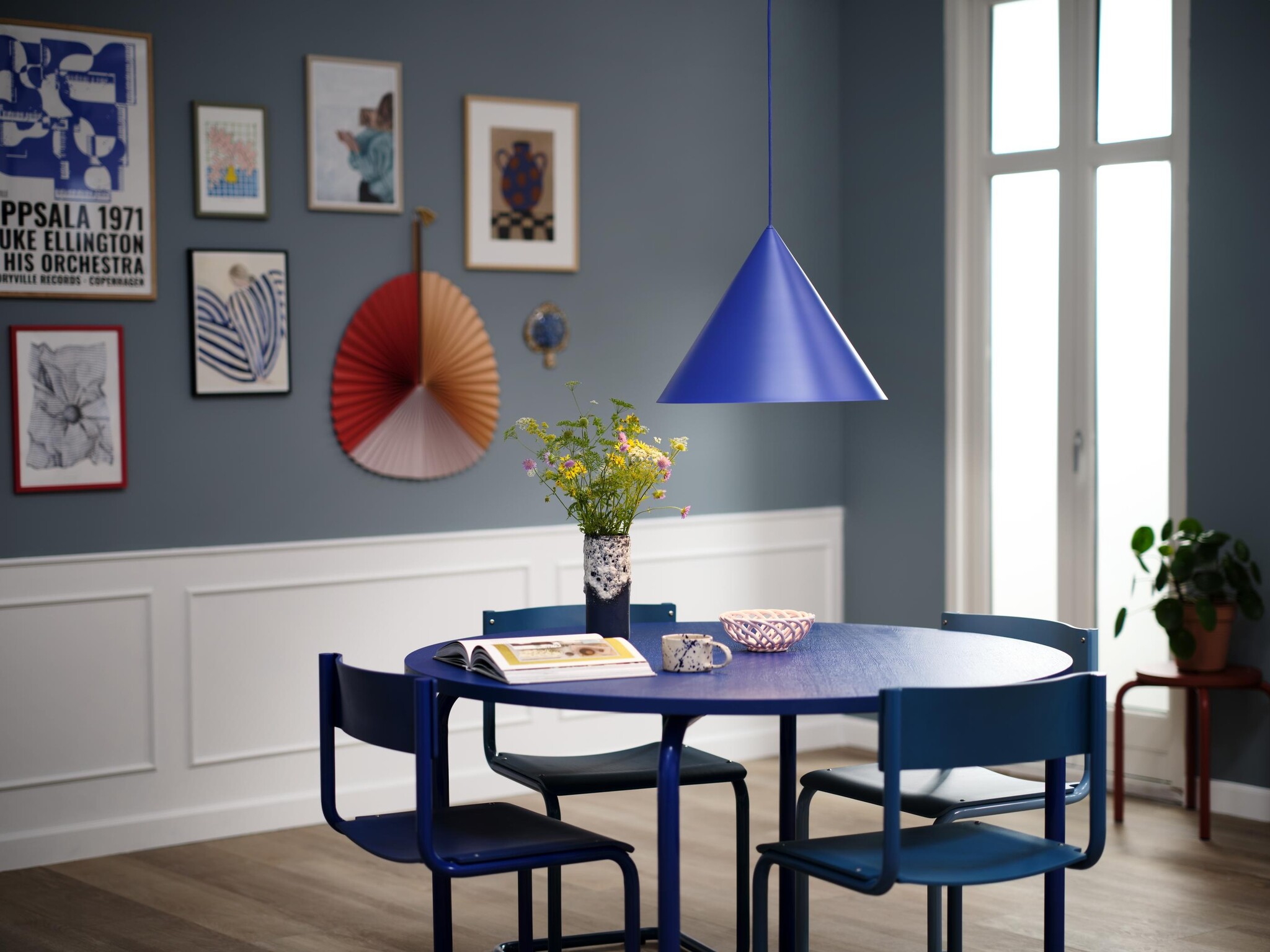 Frandsen - Hanglamp Benjamin - Blauw - 46x46x35cm