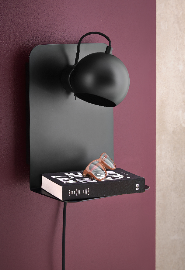 Frandsen - Wandlamp Ball - Zwart - 18x22x30cm