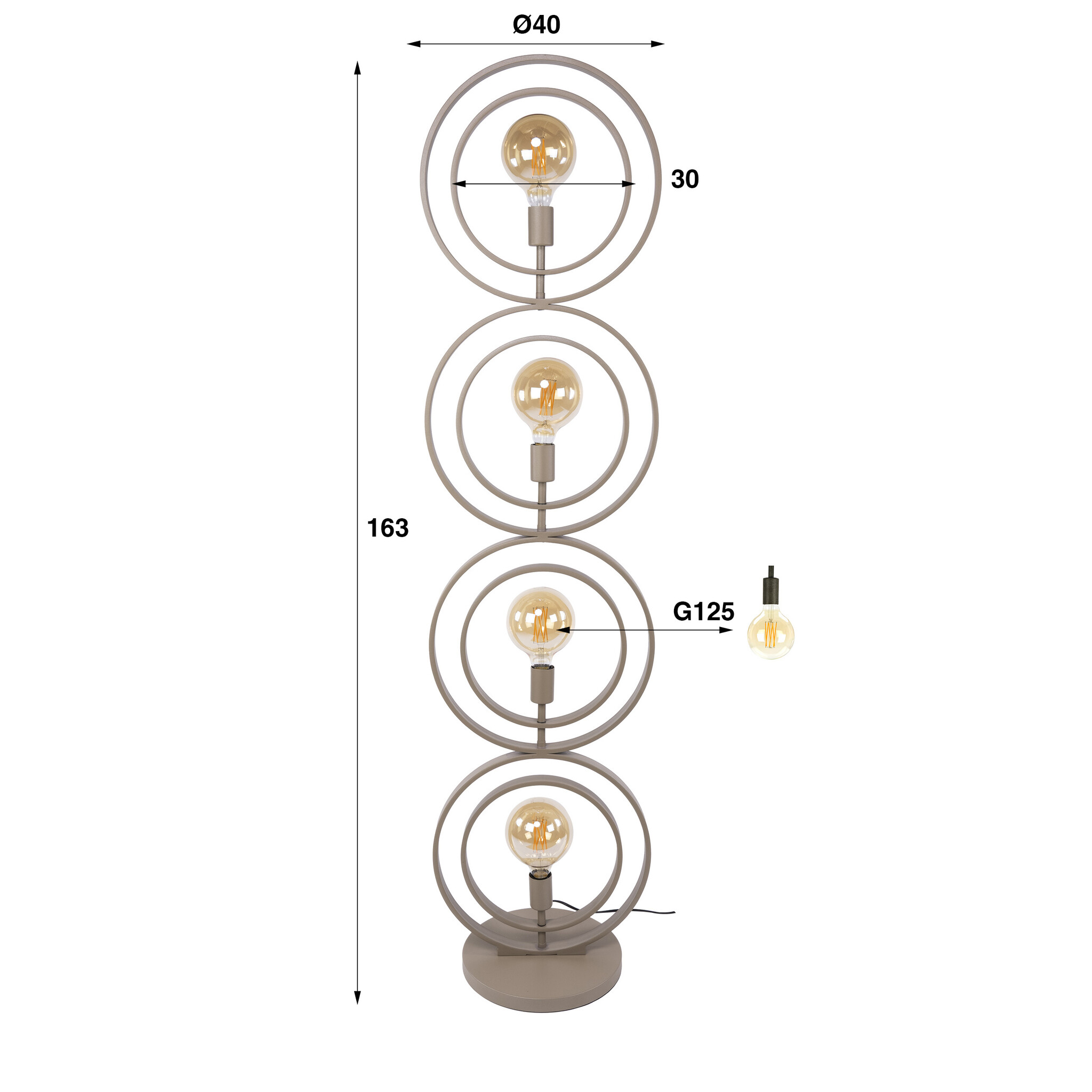 Hoyz Collection - Vloerlamp Turn Around 4-lichts - Beige