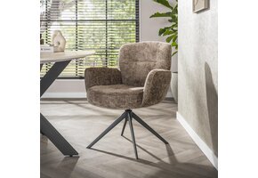 Hoyz Collection - Armstoel Forza Draaibaar - Set van 2 - Hoven Champagne