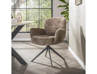 Hoyz Collection - Armstoel Forza Draaibaar - Set van 2 - Hoven Champagne