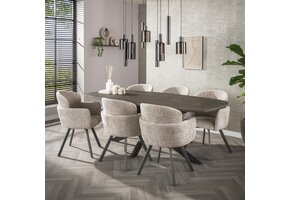 Hoyz Collection - Eettafel Bronvik Deens Ovaal 215 Cm - Brons Liquid Metal