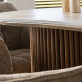 Hoyz Collection - Eettafel Romano Niervormig 215cm - 3D Keramiek Travertin