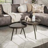 Hoyz Collection - Salontafel Contour Niervormig Set Van 2 - Brons Liquid Metal