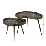 Hoyz Collection - Salontafel Organic Niervormig Set Van 2 - Brons Liquid Metal