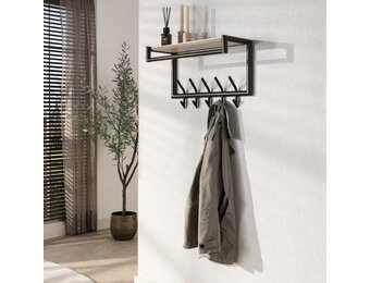 Hoyz Collection - Kapstok Terra 2x5 Haken 65cm - Melamine Travertine